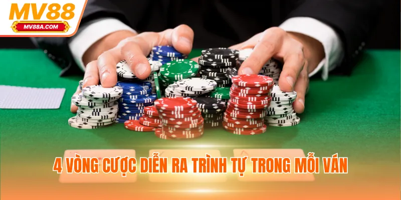 4 vòng cược diễn ra trình tự trong mỗi ván