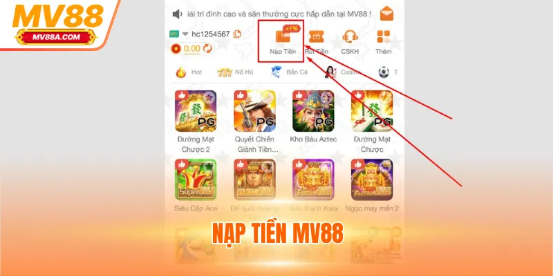 Nạp Tiền MV88 - Hướng Dẫn Giao Dịch Với 4 Phương Thức